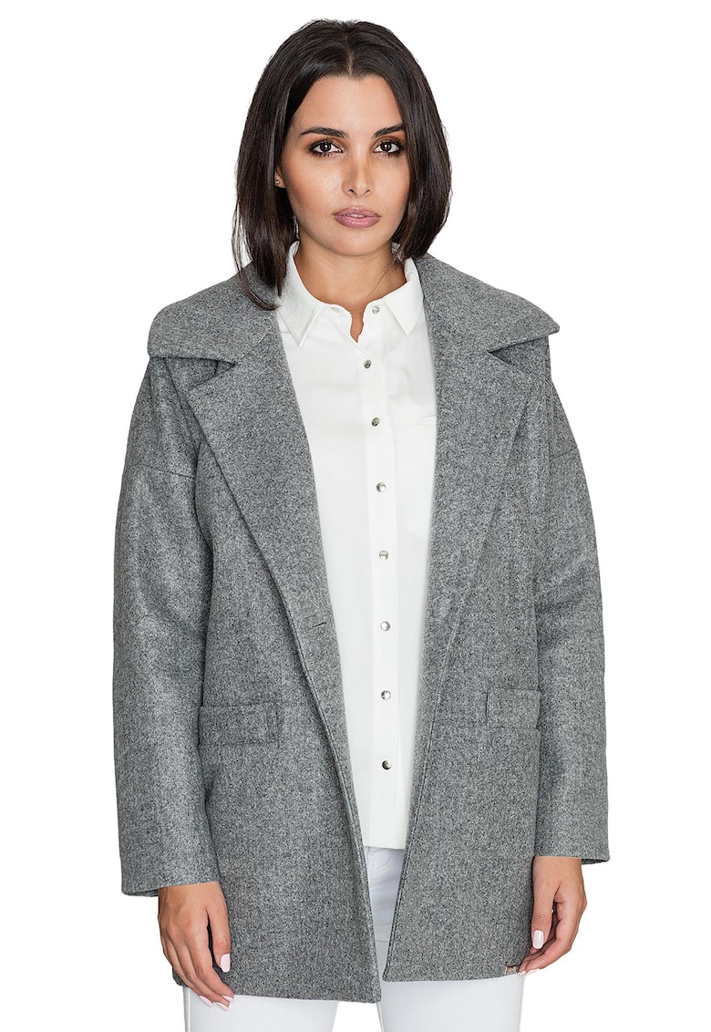 Palton dama M625 - Poliester/Viscoza - Gri -