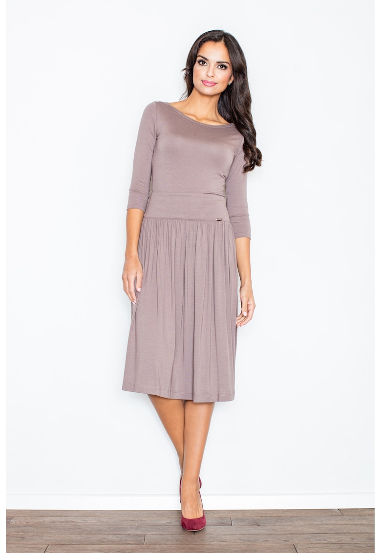 Set midi elegant bej - maneci 3/4