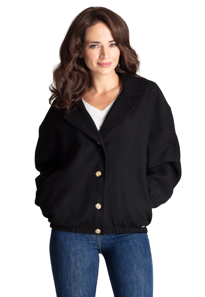 Jacheta dama L075 -  Negru - Poliester/Viscoza -