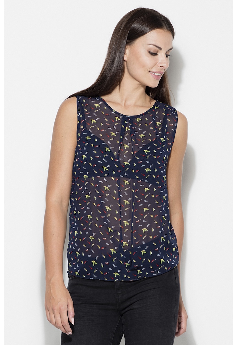 Bluza dama K139 - bleumarin - fara maneci - poliester 100%