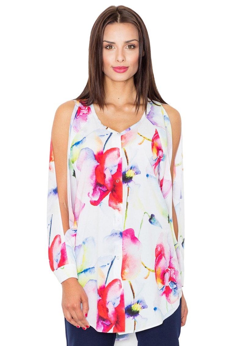 Camasa fara maneci -  model M496 - multicolor - poliester/elastan -