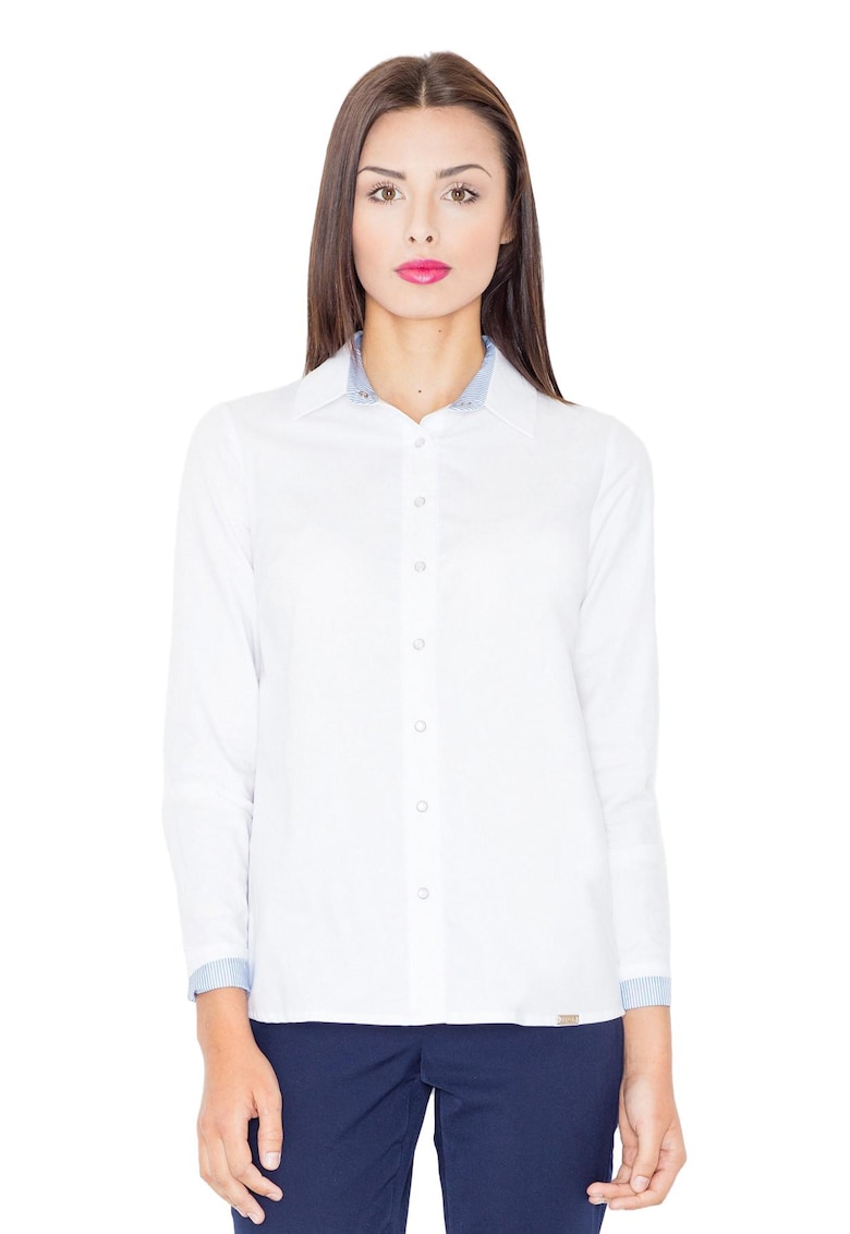 Camasa de dama M491 - albastru deschis - maneci lungi - bumbac/poliester -