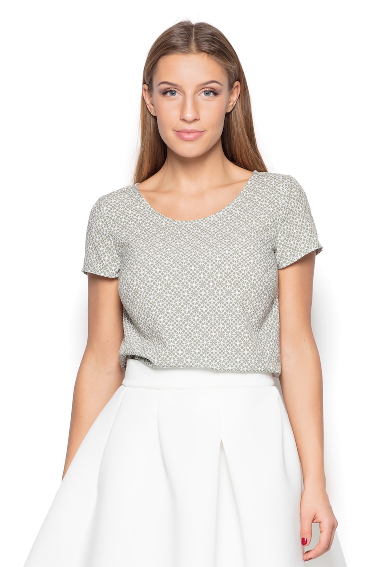 Tricou dama - Poliester/Elastan - Negru/Alb -