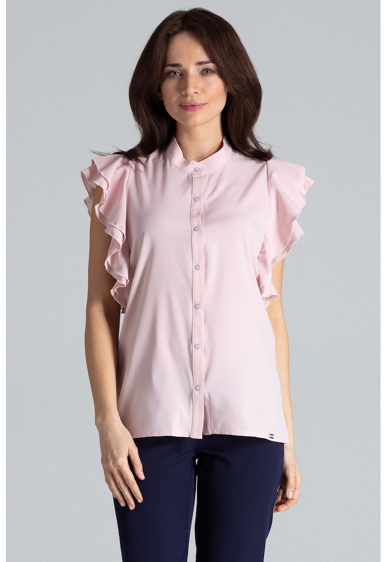 Bluza dama roz - poliester - maneci scurte - confortabila