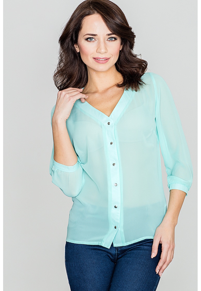 Bluza dama - Poliester - Turcoaz -