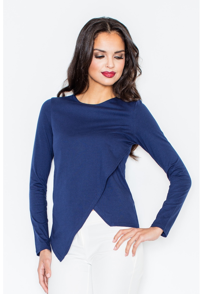 Bluza dama -  Asimetrica - Poliester/Elastan/Viscoza - Bleumarin - Bluza dama -  Asimetrica - Poliester/Elastan/Viscoza - Bleumarin -