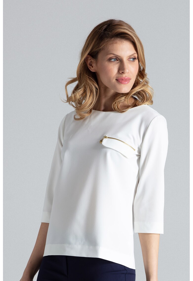 Bluza dama - Formala - Poliester/Viscoza - Ecru -