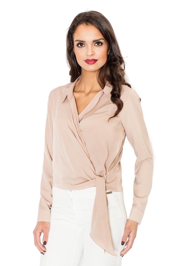 Bluza eleganta M432 - Poliester/Viscoza - Bej -