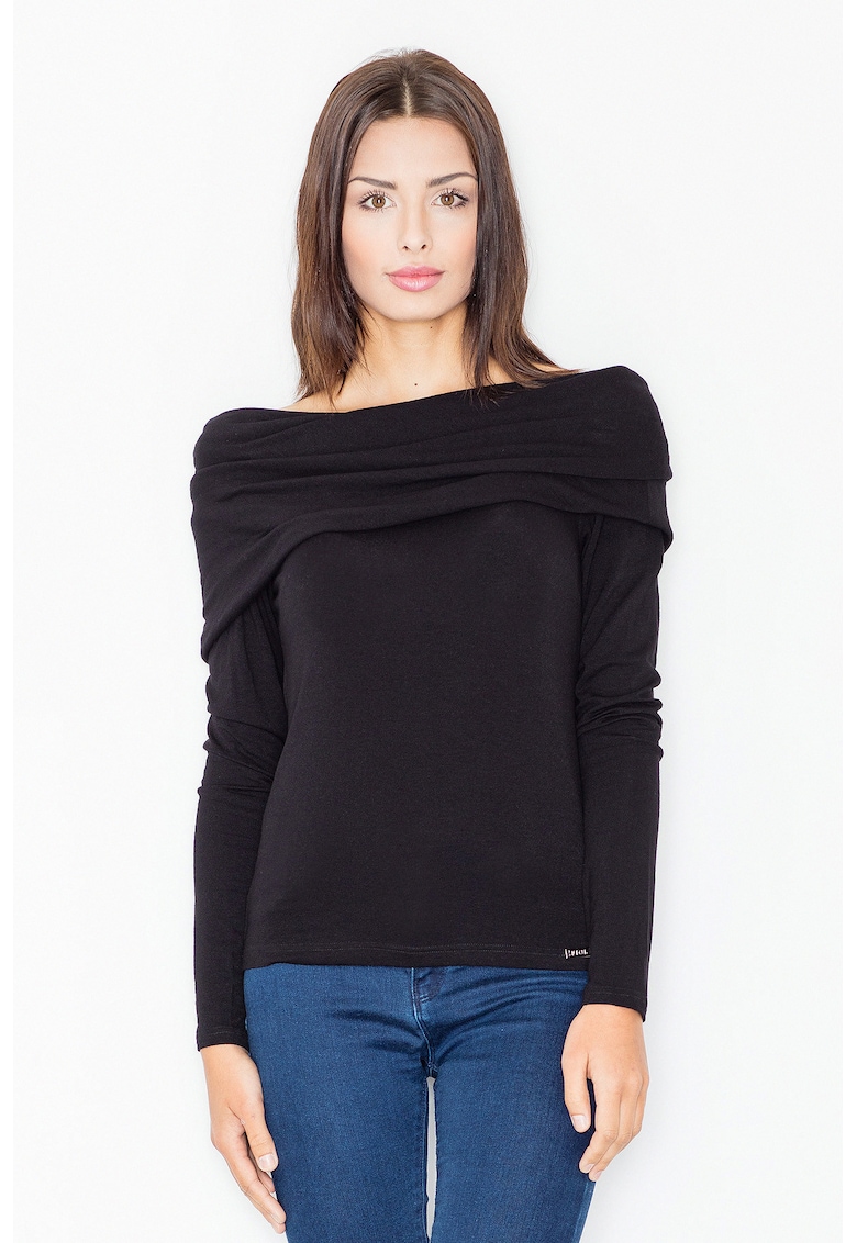 Bluza dama - Viscoza/Elastan - Negru -