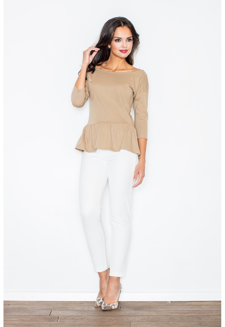 Bluza eleganta dama - Bumbac/Elastan - Bej - XL - Bluza eleganta dama - Bumbac/Elastan - Bej - XL -