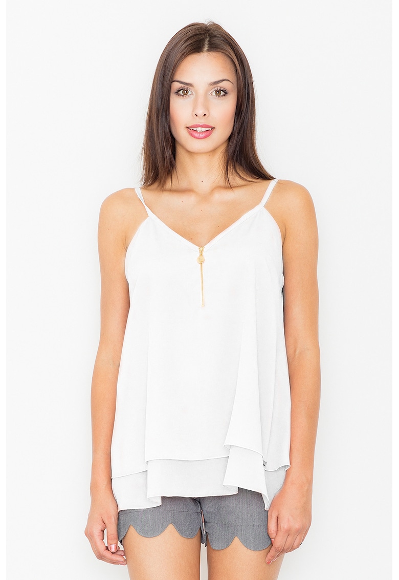 Maiou dama -  Poliester/Viscoza/Elastan - Alb -