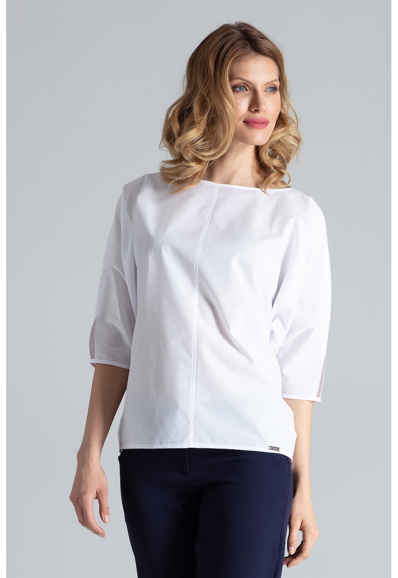 Bluza dama - Poliester/Bumbac - Alb