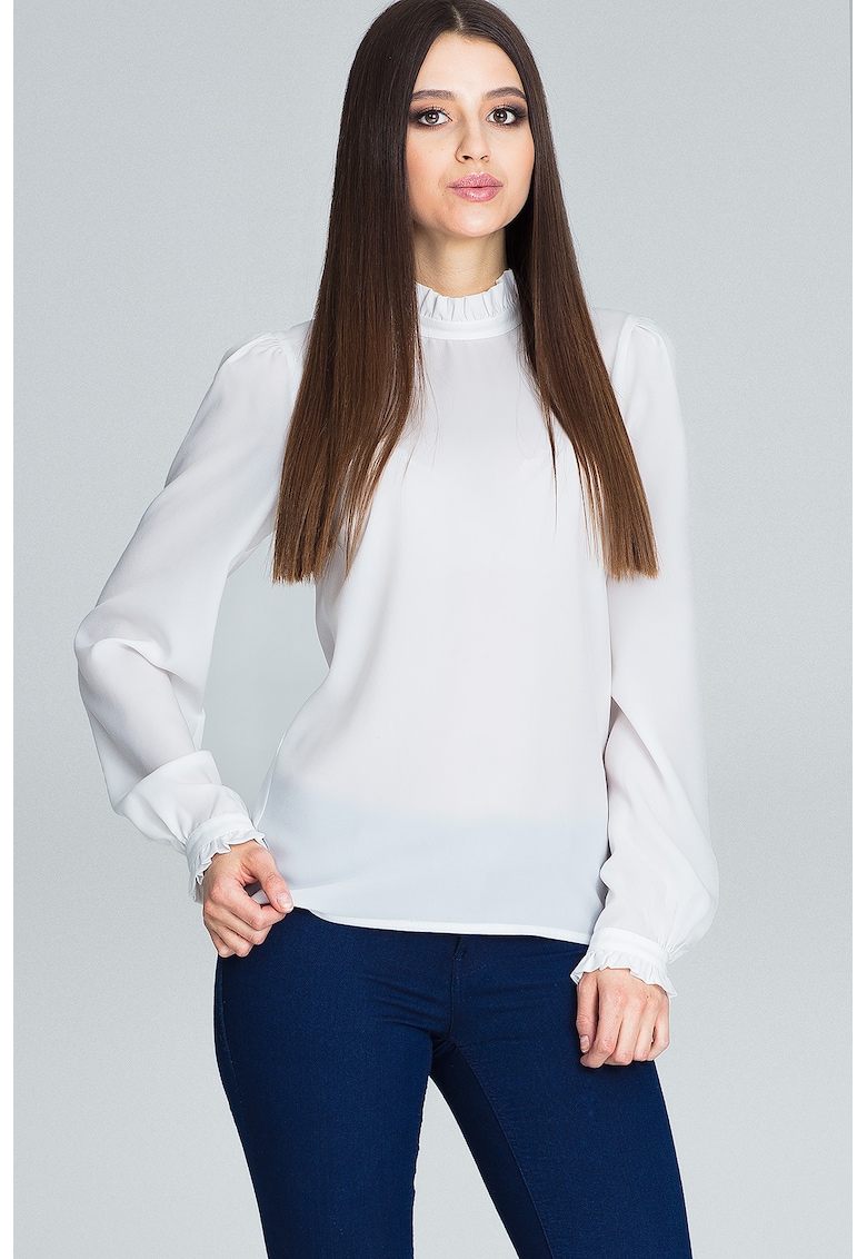 Bluza dama - Poliester/Viscoza/Elastan - Eleganta - Ecru Bluza dama - Poliester/Viscoza/Elastan - Eleganta - Ecru