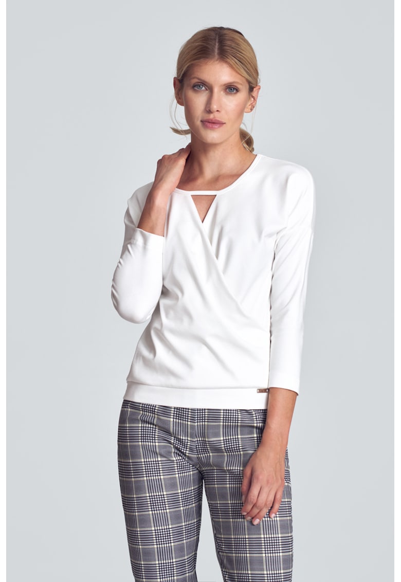 Bluza dama - Poliester/Viscoza/Elastan - Alb - Bluza dama - Poliester/Viscoza/Elastan - Alb -