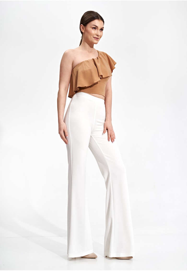 Top dama -  Poliester/Elastan - Cu volane - Bej