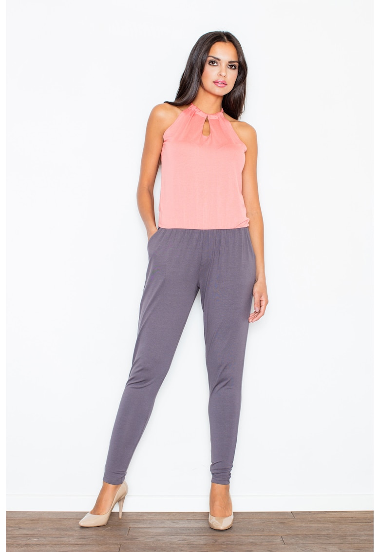 Salopeta dama - fara maneci - cu buzunare - poliester