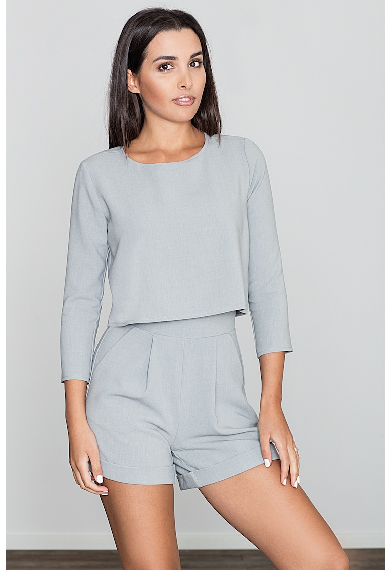 Salopeta scurta - eleganta - gri - elasten