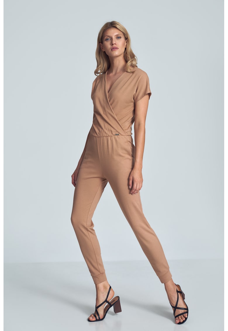 Salopeta dama - maneca scurta - material vascosa si elasten - bej