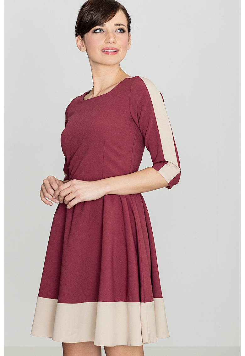 Rochie  K057 - burgundy - fabric elegant - poliester