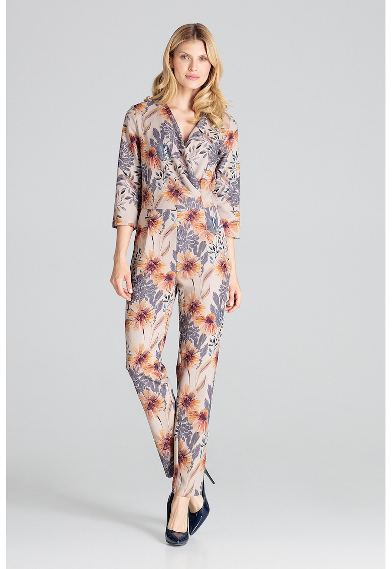 Salopeta dama - floral - bej - poliester - Bej/Floral