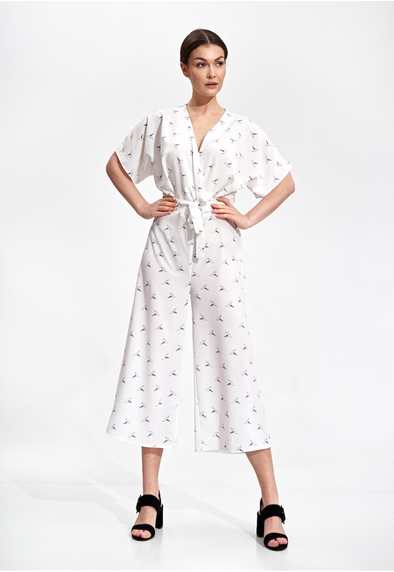 Salopeta dama - kimono - larga - alb ecru - poliester