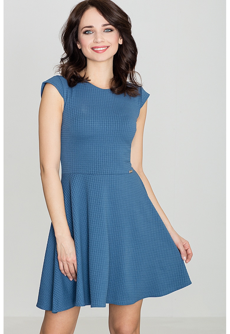 Rochie K162 - albastru - poliester