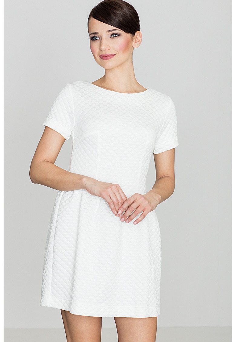 Rochie  K147 - eleganta - ecru - poliester 95% elastan 5% -