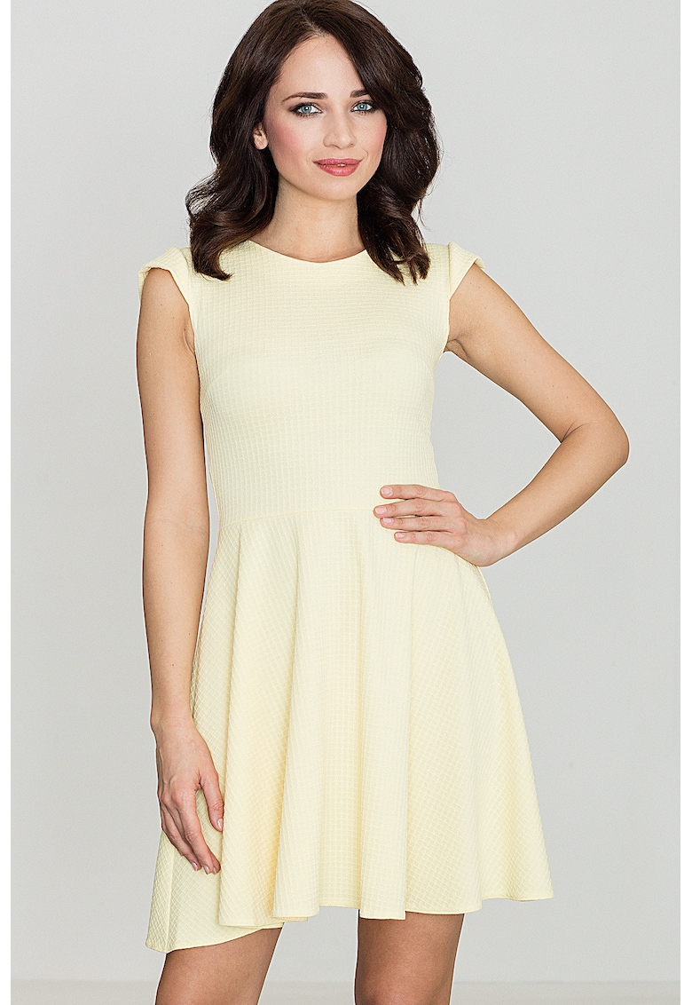 Rochie K162 - galben - poliester