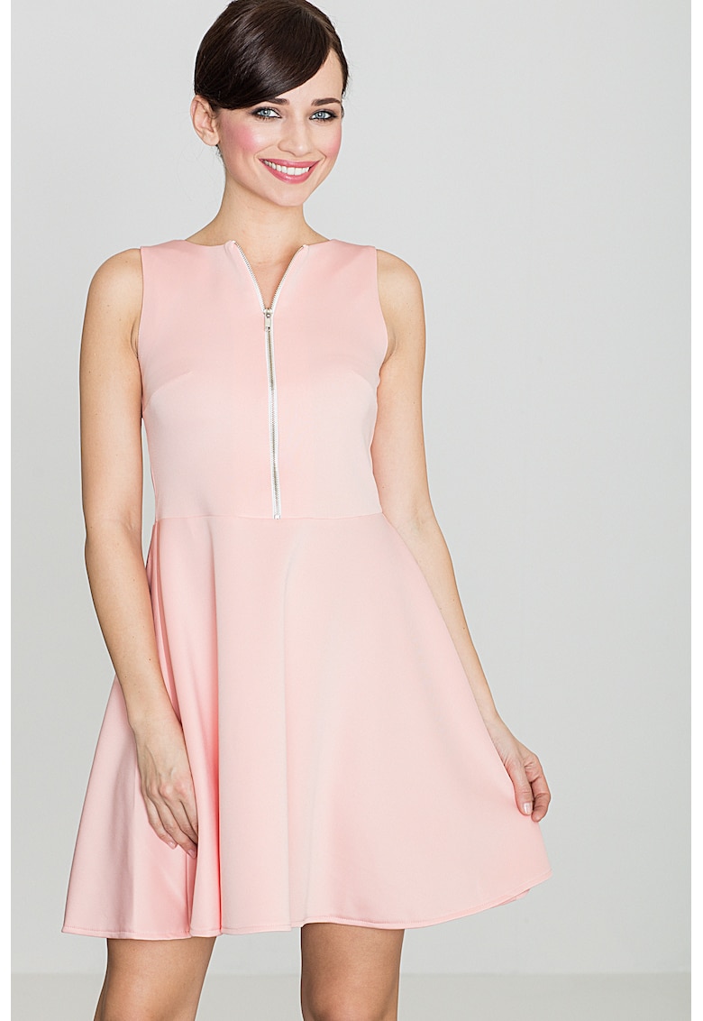 Rochie evazata - model K098 - fermoar - mini - poliester 95% - elastan 5%