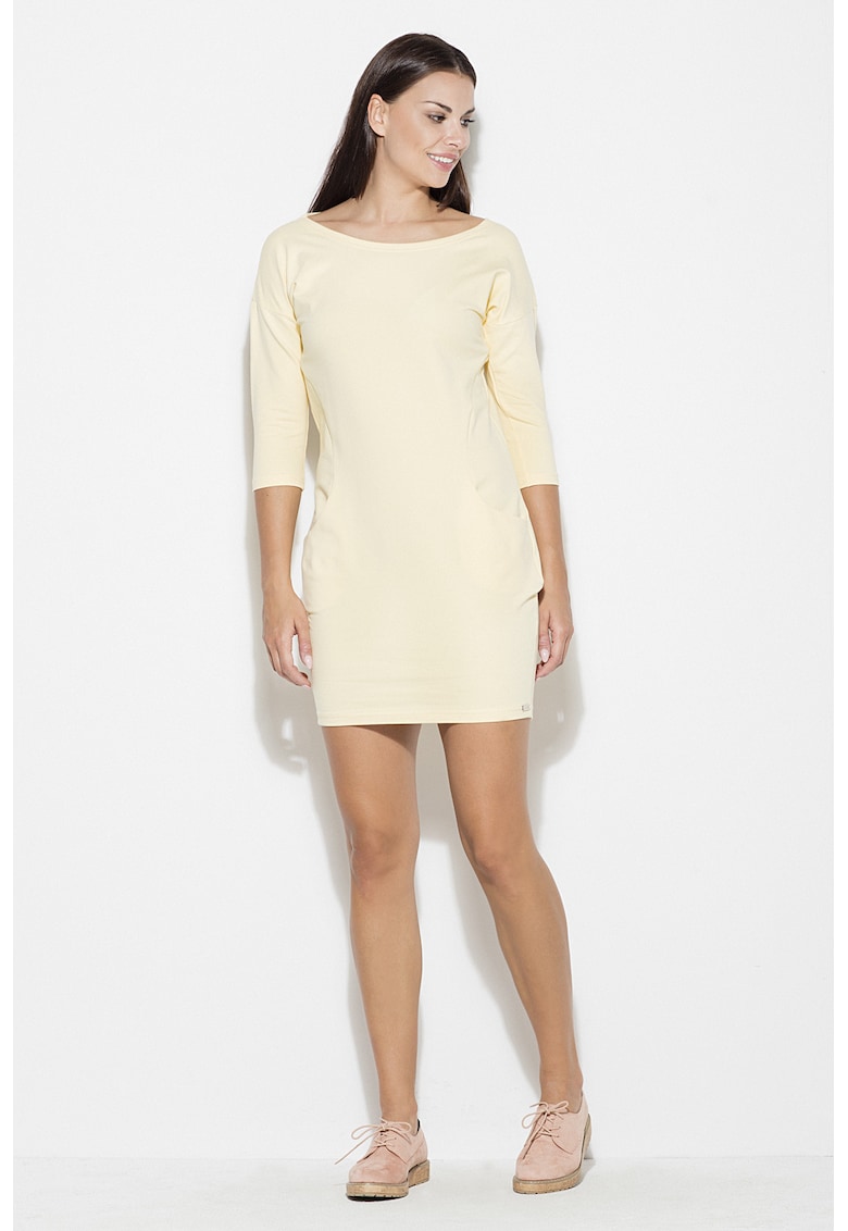 Rochie  K181 - galben - bumbac - Rochie  K181 - galben - bumbac -