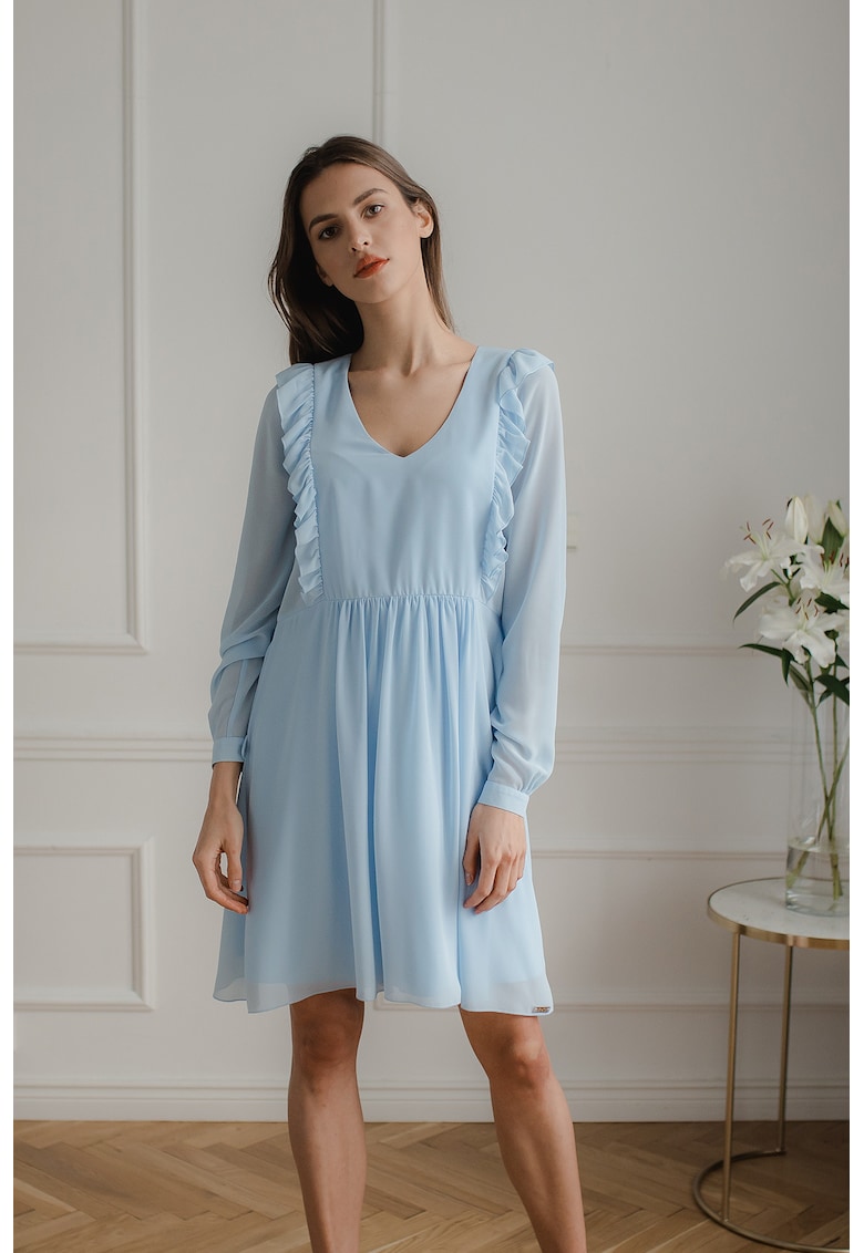 Rochie L083 - albastru - poliester