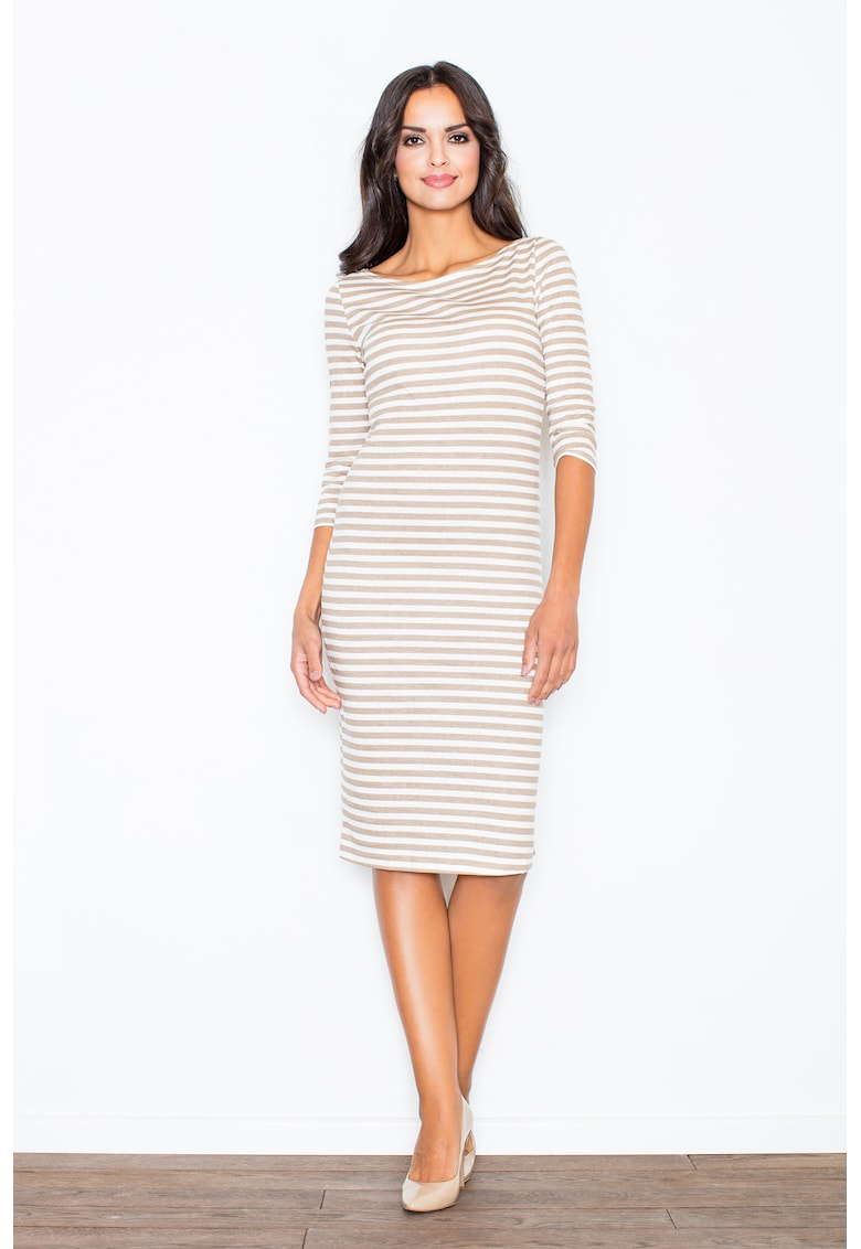Rochie midi casual bej - Bej