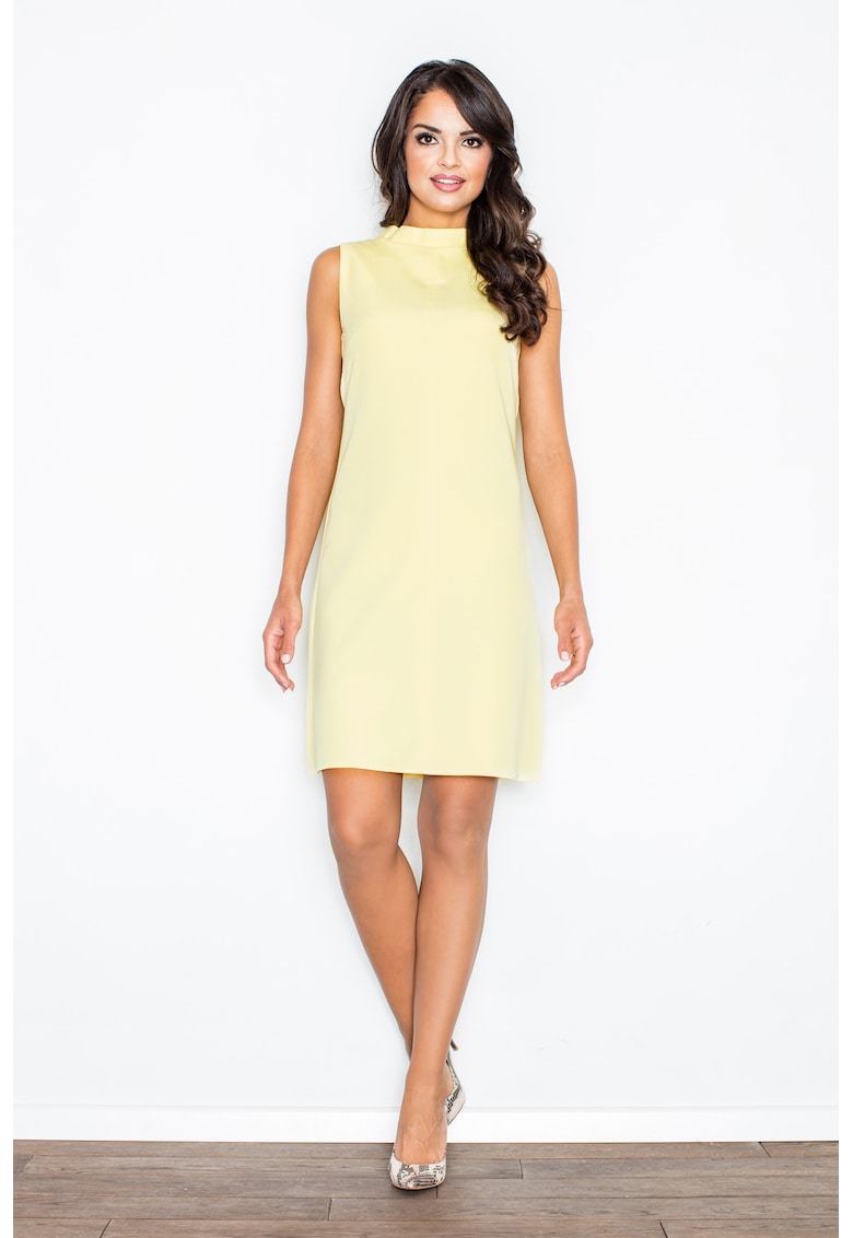 Rochie simpla - galbena - bumbac - bretele groase -