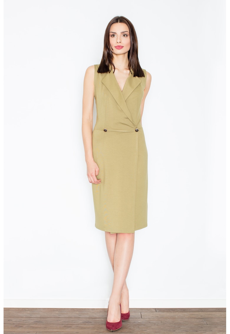 Rochie eleganta M443 - fara maneci - verde - viscoza