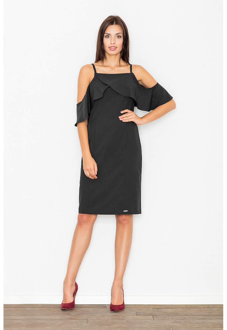 Rochie cocktail neagra - poliester