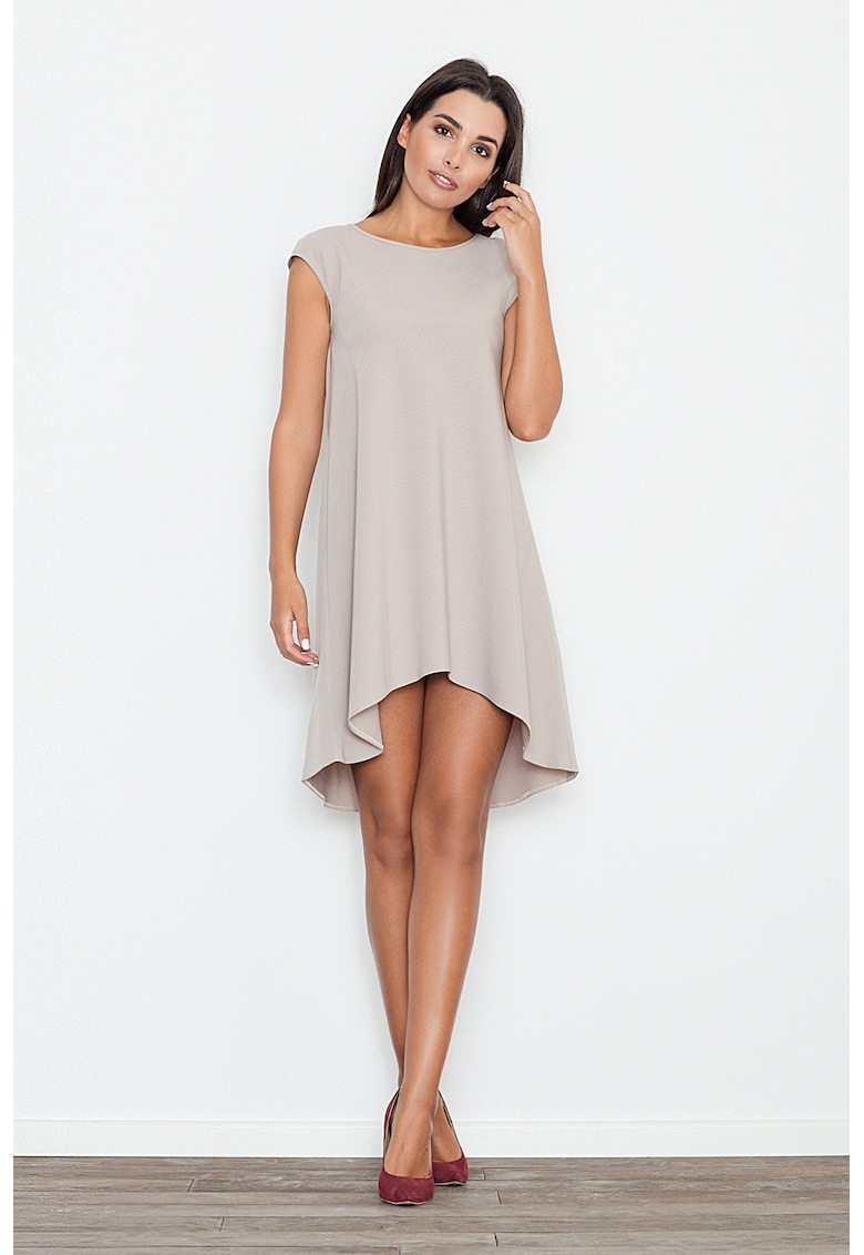 Rochie  asimetrica - eleganta - gri - poliester -