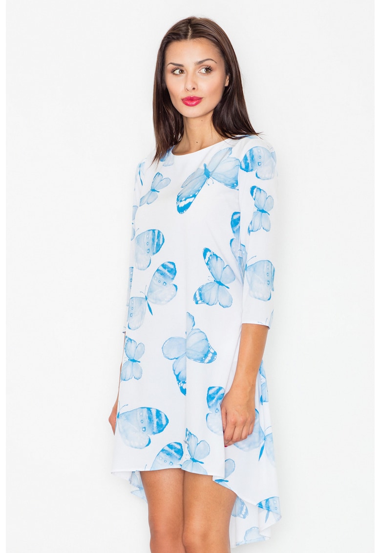 Rochie asimetrica florala