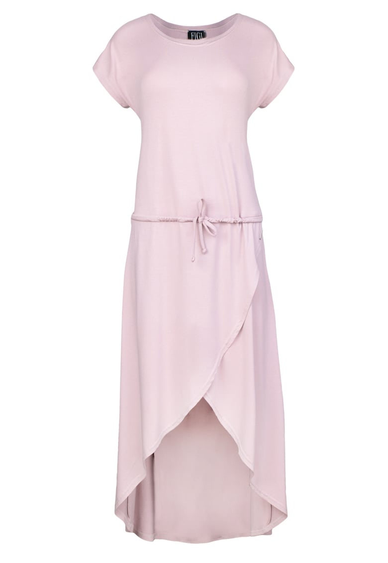 Rochie M394 - roz - viscoza - maneci scurte -