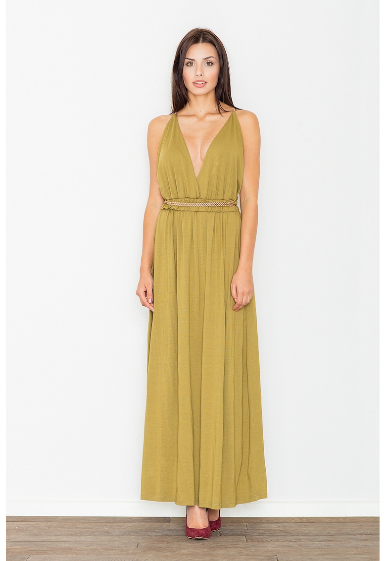 Rochie maxi M483 - verde - viscoza Rochie maxi M483 - verde - viscoza