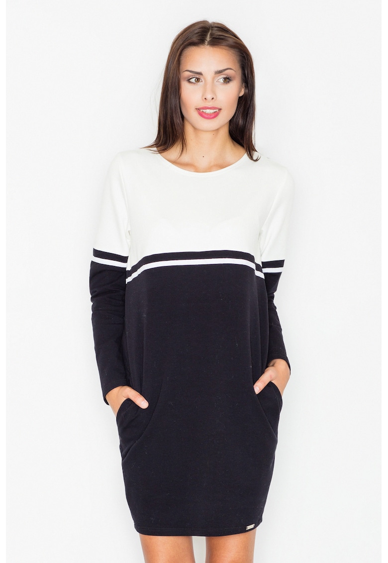 Rochie bumbac - alb-negru Rochie bumbac - alb-negru