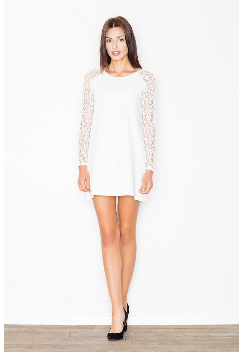 Rochie mini - dantela - alba - poliester Rochie mini - dantela - alba - poliester