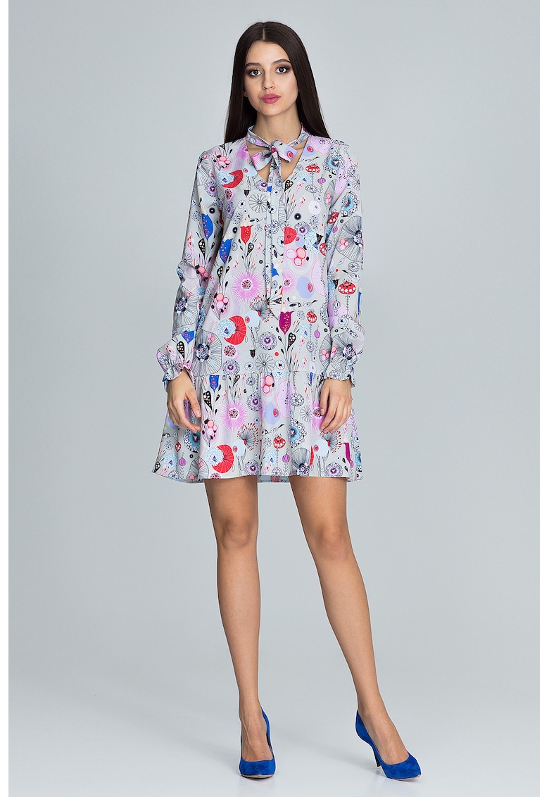 Rochie de zi M599 73 - florala - poliester - multicolor