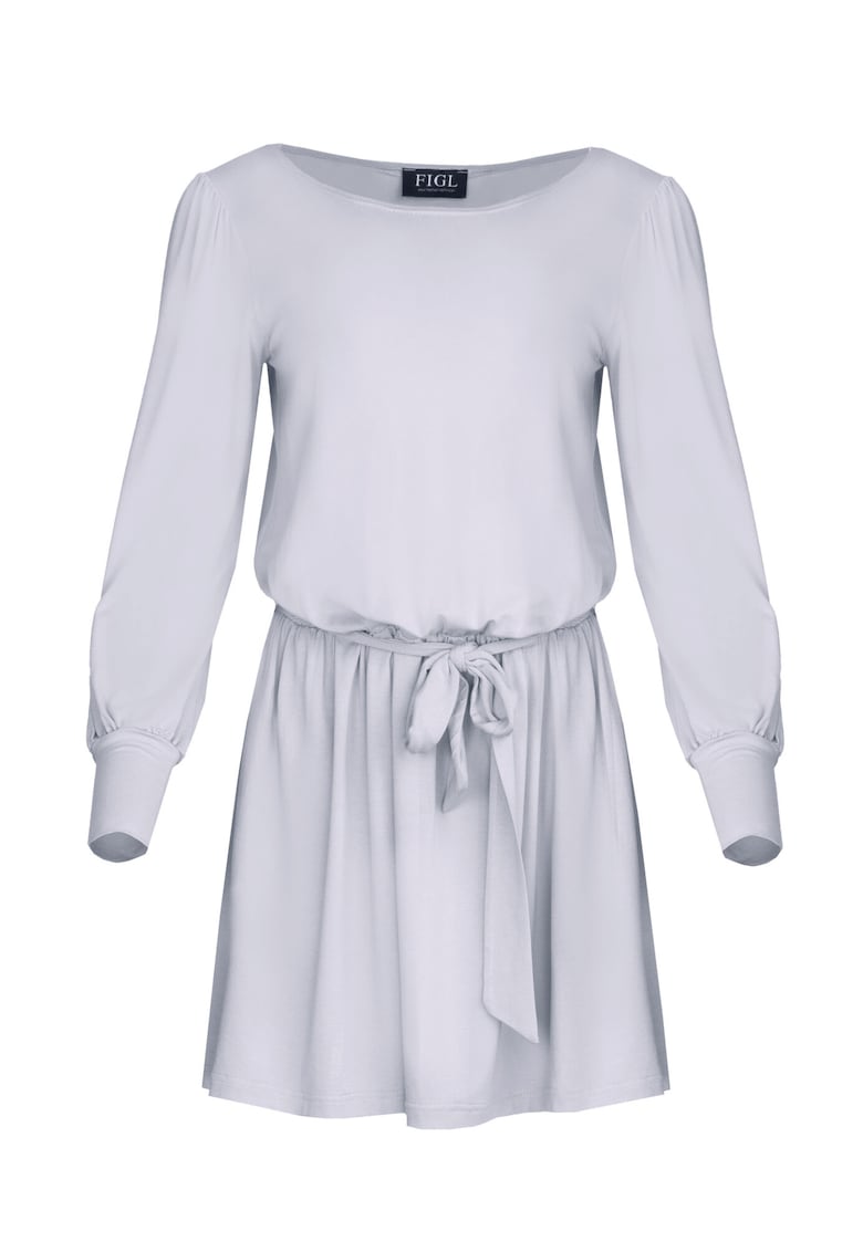 Rochie mini M576 - maneci lungi - viscoza - Gri