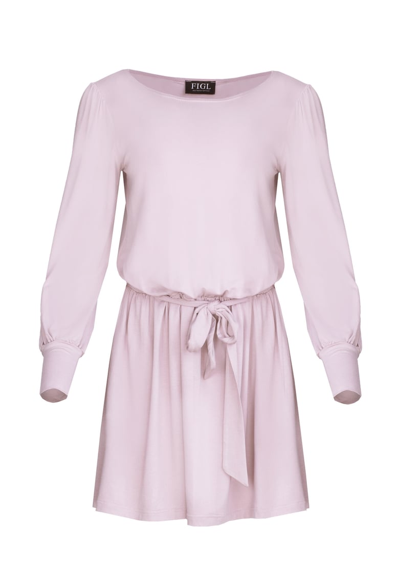 Rochie mini M576 - maneci lungi - viscoza - Roz