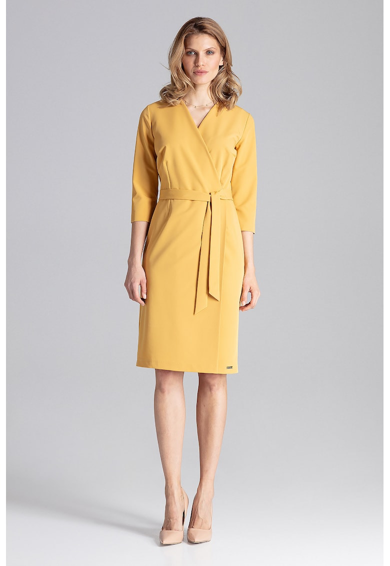 Rochie eleganta - poliester - galben