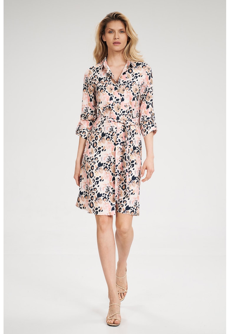 Rochie M701 - imprimeu floral - multicolor - poliester