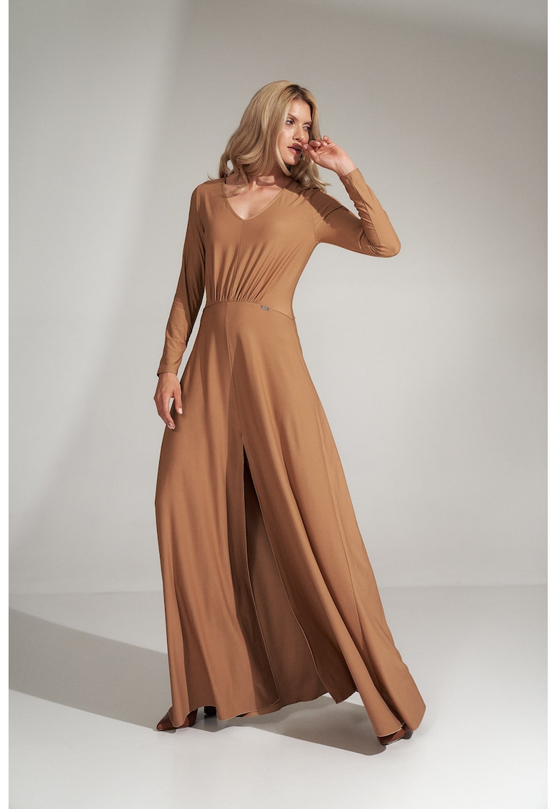 Rochie maxi eleganta - fanta - bej - poliester Rochie maxi eleganta - fanta - bej - poliester