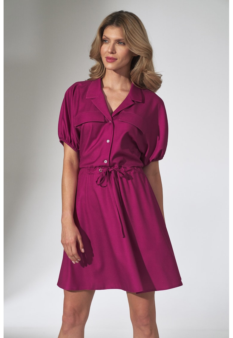 Rochie de vara M739 - fucsia - maneca scurta - viscoza