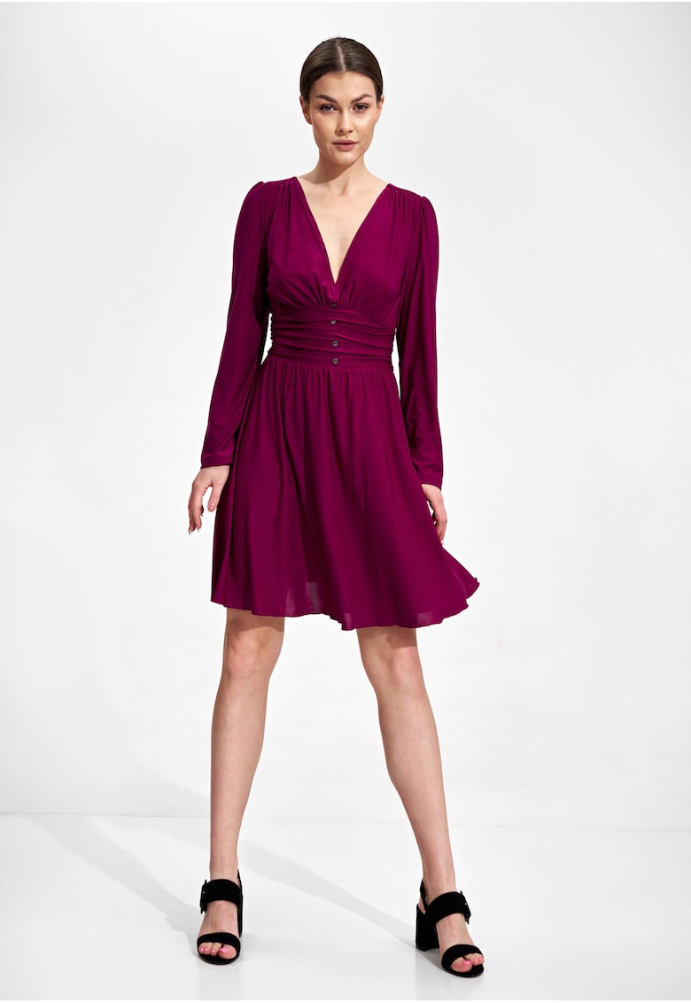 Rochie eleganta  M861 - violet - maneci lungi - poliester