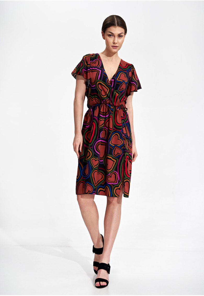 Rochie de vara M873 - florala - viscoza - multicolor -